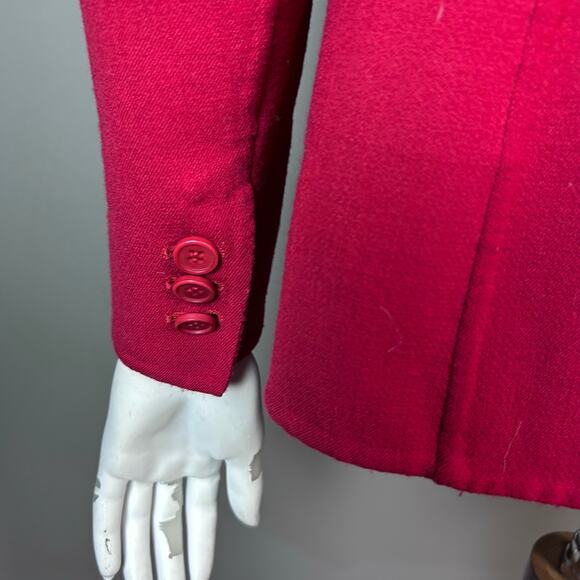 Theory sweater blazer size 2 red wool office suiting swacket minimalist tailored - Picture 6 of 12